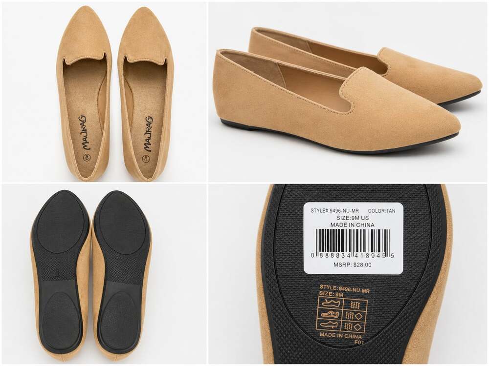 Majrag Tan Faux Suede Pointed Toe Loafer Flats Size 9M
